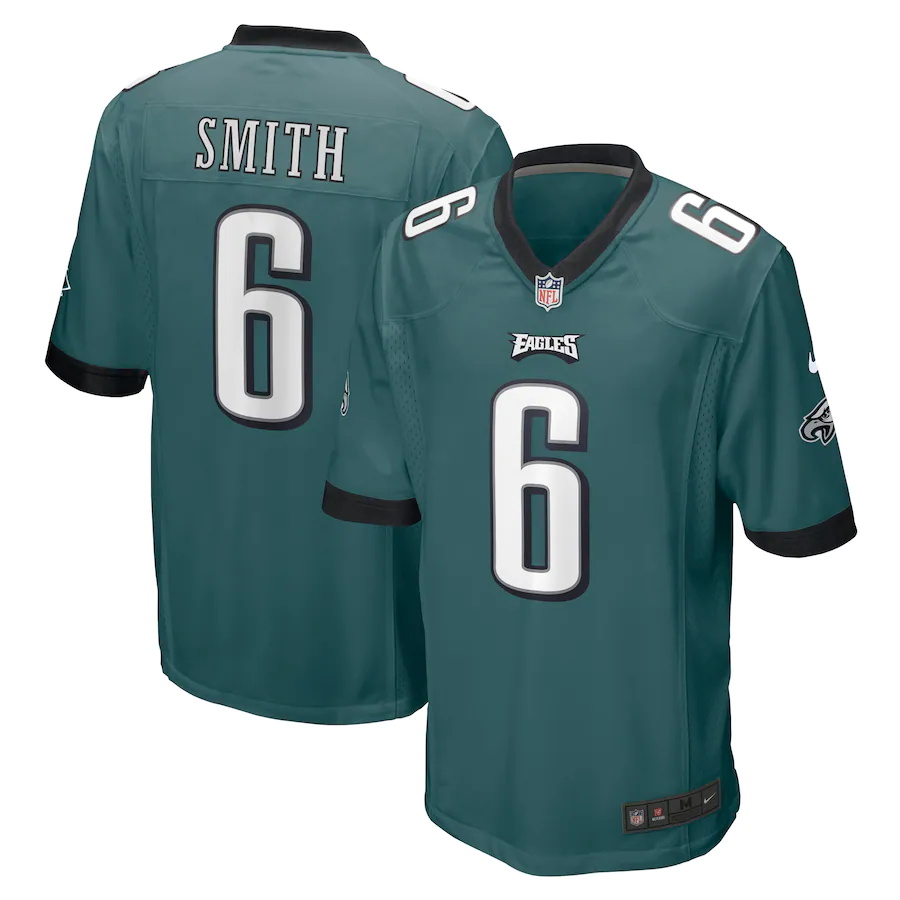 Mens Philadelphia Eagles #6 DeVonta Smith Nike Midnight Green 2021 NFL Draft First Round Pick Game Jersey